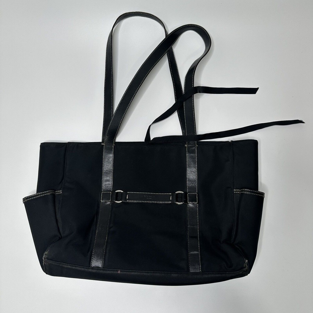 Vintage Black Kate Spade Baby Diaper‎ Bag All-Occasion Purse Ribbon Tie